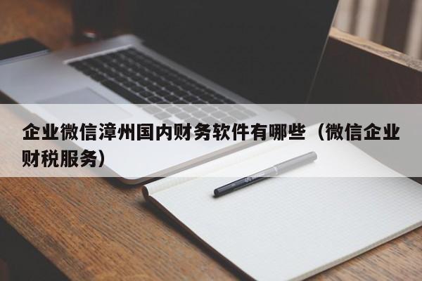 企业微信漳州国内财务软件有哪些（微信企业财税服务）