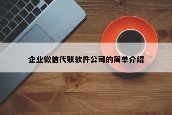 企业微信代账软件公司的简单介绍