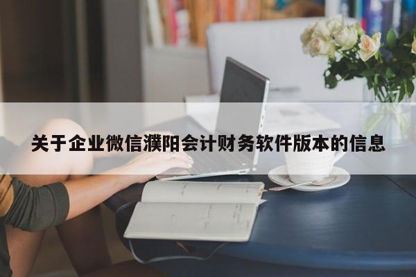 关于企业微信濮阳会计财务软件版本的信息